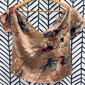 Wilfred Aritzia Satin “Cold Shoulder” Blouse